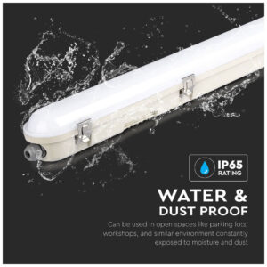 V-TAC Φωτιστικό LED Γραμμικό 36W 120cm 4320lm 120° IP65 SAMSUNG CHIP με Γαλακτερό Καπάκι & Ανοξείδωτα Κλιπς Ψυχρό Λευκό 2120216