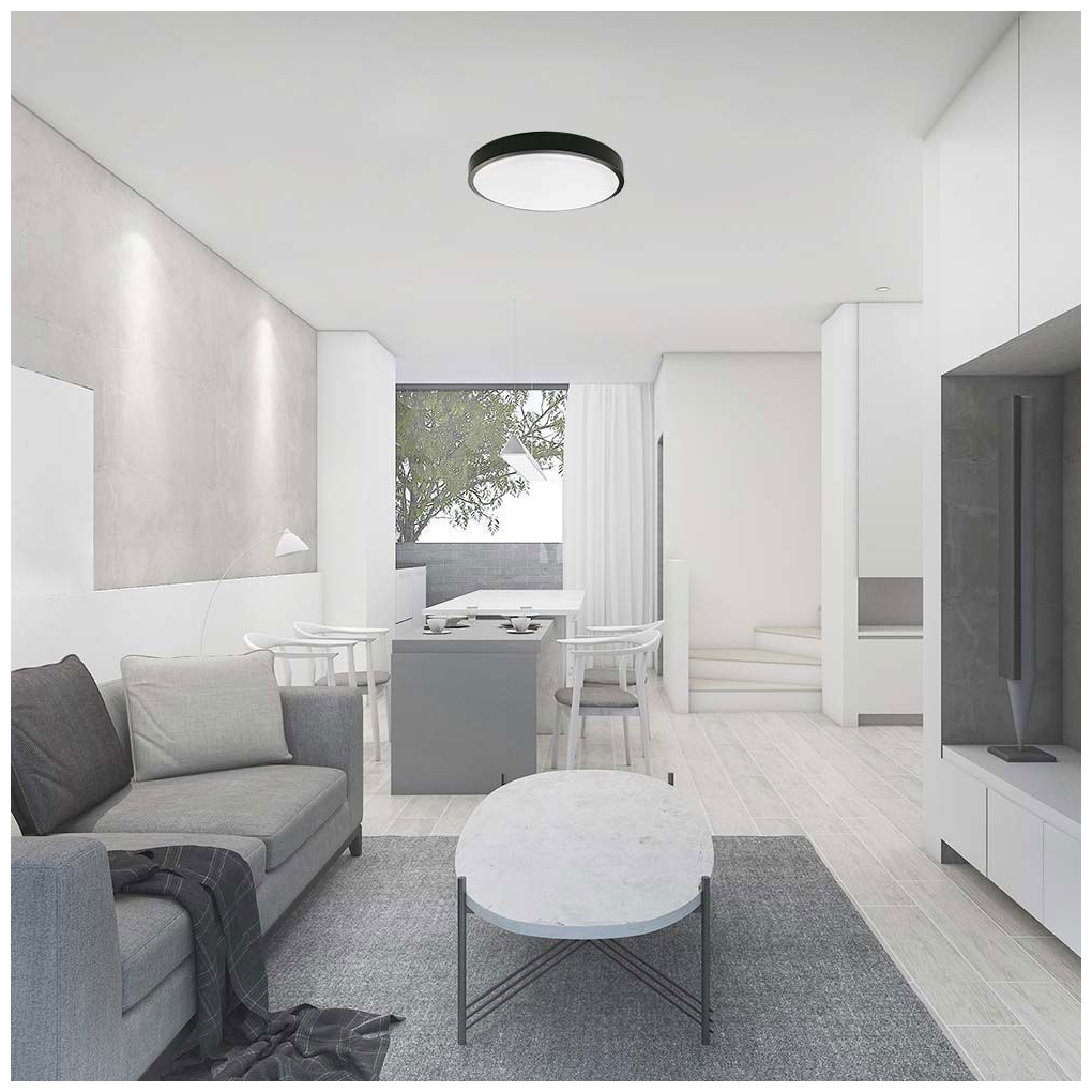 30W LED DOME LIGHT 3000K ROUND,BLACK FRAME IP44