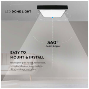 V-TAC Φωτιστικό LED Οροφής με Αισθητήρα Μικροκυμάτων 18W 230V 360° 1800lm IP44 225x225x60mm Τετράγωνο Φυσικό Λευκό Μαύρο Σώμα 7672