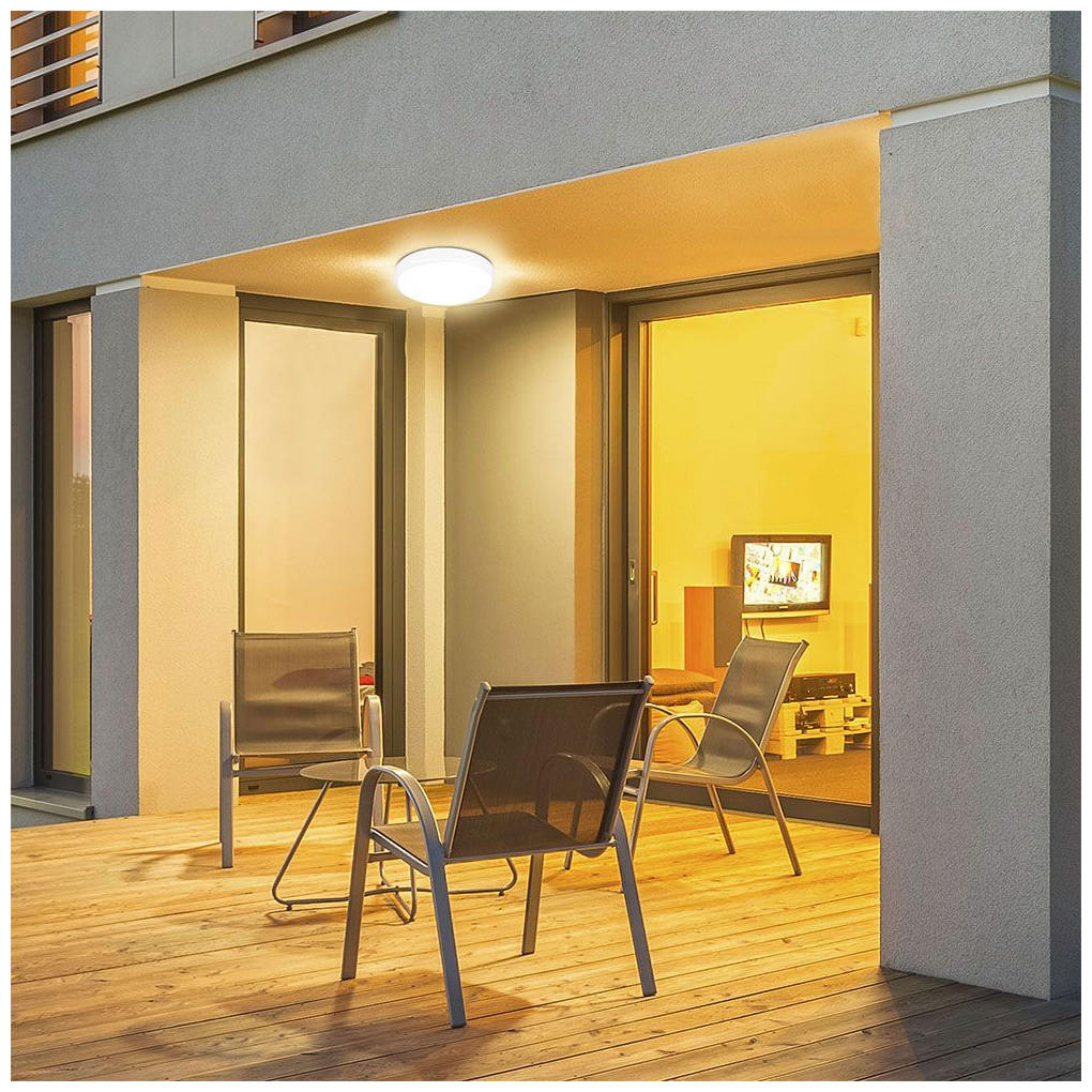 V-TAC Φωτιστικό LED Οροφής με Αισθητήρα Μικροκυμάτων 18W 230V 360° 1800lm IP44 Ø225x60mm Στρογγυλό Ψυχρό Λευκό Άσπρο Σώμα 7661