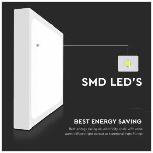 V-TAC Φωτιστικό LED Οροφής με Αισθητήρα Μικροκυμάτων 24W 230V 360° 2400lm IP44 295x295x65mm Τετράγωνο Φυσικό Λευκό Άσπρο Σώμα 7667