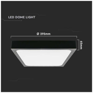 V-TAC Φωτιστικό LED Οροφής με Αισθητήρα Μικροκυμάτων 24W 230V 360° 2400lm IP44 295x295x65mm Τετράγωνο Φυσικό Λευκό Μαύρο Σώμα 7673