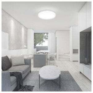 V-TAC Φωτιστικό LED Οροφής με Αισθητήρα Μικροκυμάτων 24W 230V 360° 2400lm IP44 Ø295x65mm Στρογγυλό Ζεστό Λευκό Άσπρο Σώμα 7662