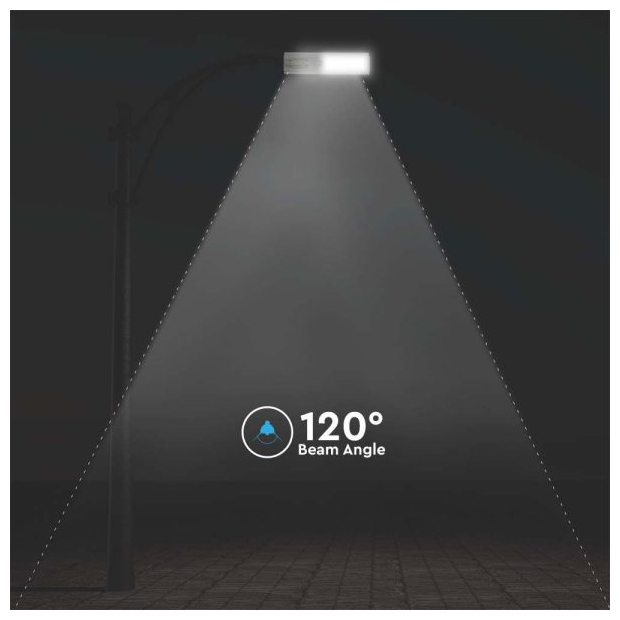 V-TAC Ηλιακό Φωτιστικό Δρόμου LED 200W 120° 2300lm IP65 με Αισθητήρα Κίνησης και Τηλεχειριστήριο Φυσικό Λευκό Γκρι Σώμα 6755