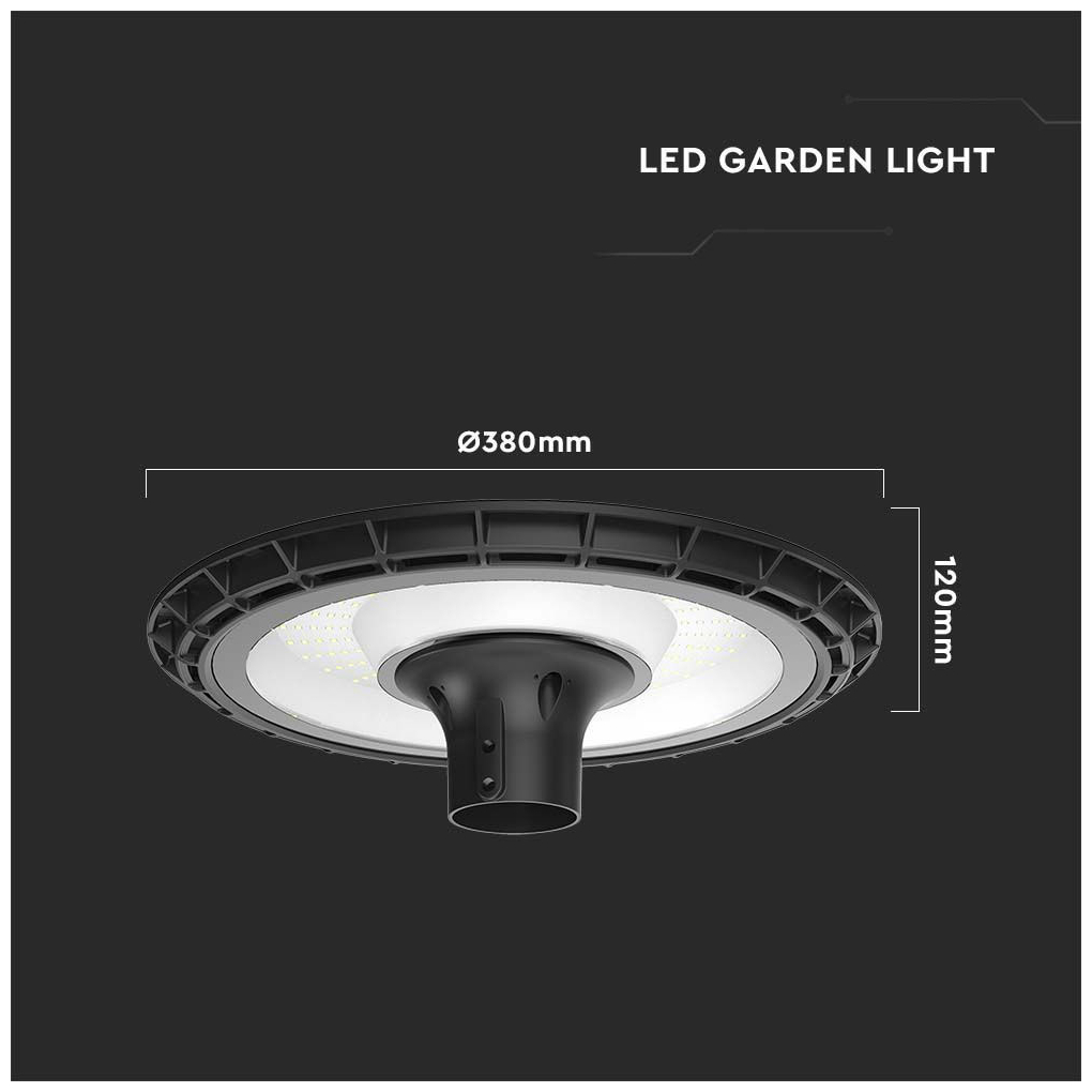 V-TAC Ηλιακό Φωτιστικό Κήπου LED SMD 120W 9800lm 100° Αδιάβροχο IP65 Φυσικό Λευκό Μαύρο Σώμα 23053