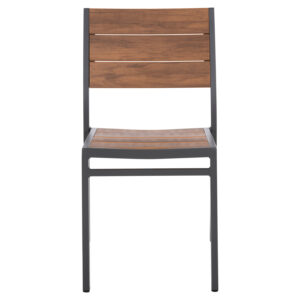 ΚΑΡΕΚΛΑ ΑΛΟΥΜΙΝΙΟΥ SAGA HM6063.02 ΣΚΟΥΡΟ ΓΚΡΙ ΜΕ POLYWOOD 46x52x86Υεκ.