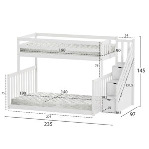 ΚΟΥΚΕΤΑ ΠΑΙΔΙΚΗ BEAMER HM21320 ΞΥΛΟ ΠΕΥΚΟΥ ΛΕΥΚΟ--ΓΙΑ ΣΤΡΩΜΑΤΑ 90 & 140x190εκ