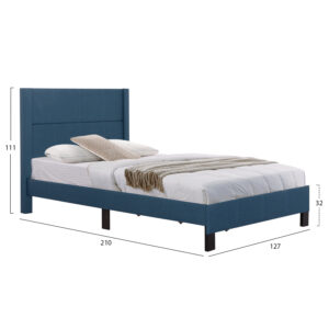 ΚΡΕΒΑΤΙ TRILLOP HM667.14 ΜΠΛΕ ΥΦΑΣΜΑ ΓΙΑ ΜΟΝΟ ΣΤΡΩΜΑ 120X200εκ.