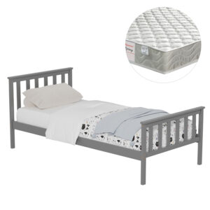 ΚΡΕΒΑΤΙ ΠΑΙΔΙΚΟ ΜΕ ΣΤΡΩΜΑ GIMLY HM21300.02 ΞΥΛΟ ΠΕΥΚΟΥ ΣΕ ΓΚΡΙ- ΓΙΑ ΣΤΡΩΜΑ 90x190εκ