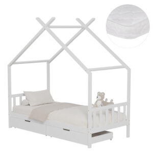 ΚΡΕΒΑΤΙ ΠΑΙΔΙΚΟ ΜΕ ΣΤΡΩΜΑ KLARICE HM21305.01 ΞΥΛΟ ΠΕΥΚΟΥ ΣΕ ΛΕΥΚΟ--ΣΤΡΩΜΑ 90x190εκ