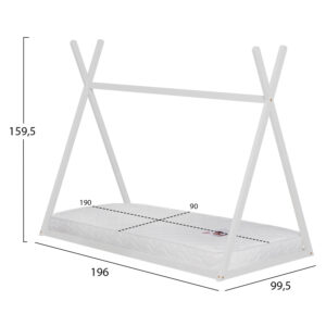 ΚΡΕΒΑΤΙ ΠΑΙΔΙΚΟ ΜΕ ΣΤΡΩΜΑ MUNK HM21306.01 ΞΥΛΟ ΠΕΥΚΟΥ ΣΕ ΛΕΥΚΟ--ΣΤΡΩΜΑ 90x190εκ