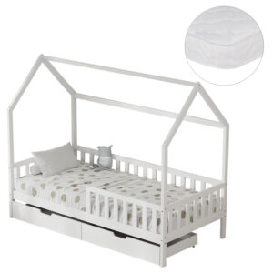 ΚΡΕΒΑΤΙ ΠΑΙΔΙΚΟ ΜΕ ΣΥΡΤΑΡΙΑ PHYLLIS HM21324.01 ΞΥΛΟ ΠΕΥΚΟΥ ΛΕΥΚΟ--ΜΕ ΣΤΡΩΜΑ 90x190εκ