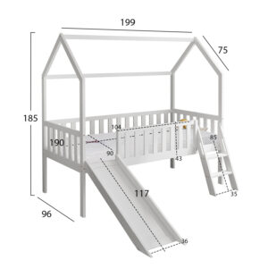 ΚΡΕΒΑΤΙ ΠΑΙΔΙΚΟ ΤΣΟΥΛΗΘΡΑ PHYLLIS HM21310.01 ΠΕΥΚΟ ΣΕ ΛΕΥΚΟ--ΜΕ ΣΤΡΩΜΑ 90x190εκ