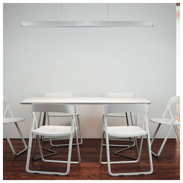 V-TAC Κρεμαστό Γραμμικό Φωτιστικό LED 40W 3590lm 120° IP20 230V Samsung Chip Φυσικό Λευκό Ασημί Σώμα 21384