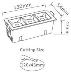 LED Φωτιστικό Χωνευτό 12W Με Ανακλαστήρα 12° και 3 SAMSUNG CHIP σε Σειρά Φως Ημέρας 974
