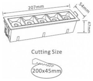 LED Φωτιστικό Χωνευτό 20W Με Ανακλαστήρα 38° και 5 SAMSUNG CHIP σε Σειρά Φως Ημέρας 995