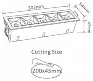 LED Φωτιστικό Χωνευτό 20W Με Ανακλαστήρα 12° και 5 SAMSUNG CHIP σε Σειρά Φως Ημέρας 980