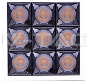 LED Φωτιστικό Χωνευτό Τετράγωνο 13cm x 13cm 36W Με Ανακλαστήρα 12° και 9 SAMSUNG CHIP Θερμό Λευκό 984
