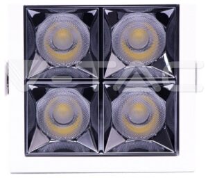 LED Φωτιστικό Χωνευτό Τετράγωνο 9,3 x 9,3cm 16W Με Ανακλαστήρα 12° και 4 SAMSUNG CHIP Θερμό Λευκό 978