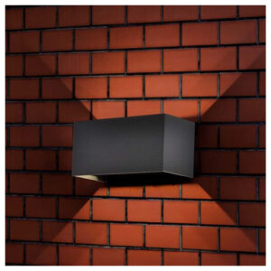 V-TAC LED απλίκα 24W ορθογώνια με μαύρο σώμα 3000K θερμό λευκό IP65 SKU: 2977