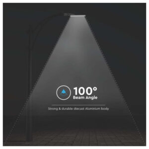 V-TAC LED φωτιστικό δρόμου Samsung SMD 150W 4000Κ φυσικό λευκό με ρυθμιζόμενο αντάπτορα & αισθητήρα μέρα/νύχτα 110lm/W SKU: 20436