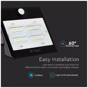 V-TAC LED ηλιακό φωτιστικό 3W 3000K/4000K Θερμό/φυσικό λευκό V-TAC SKU: 7528