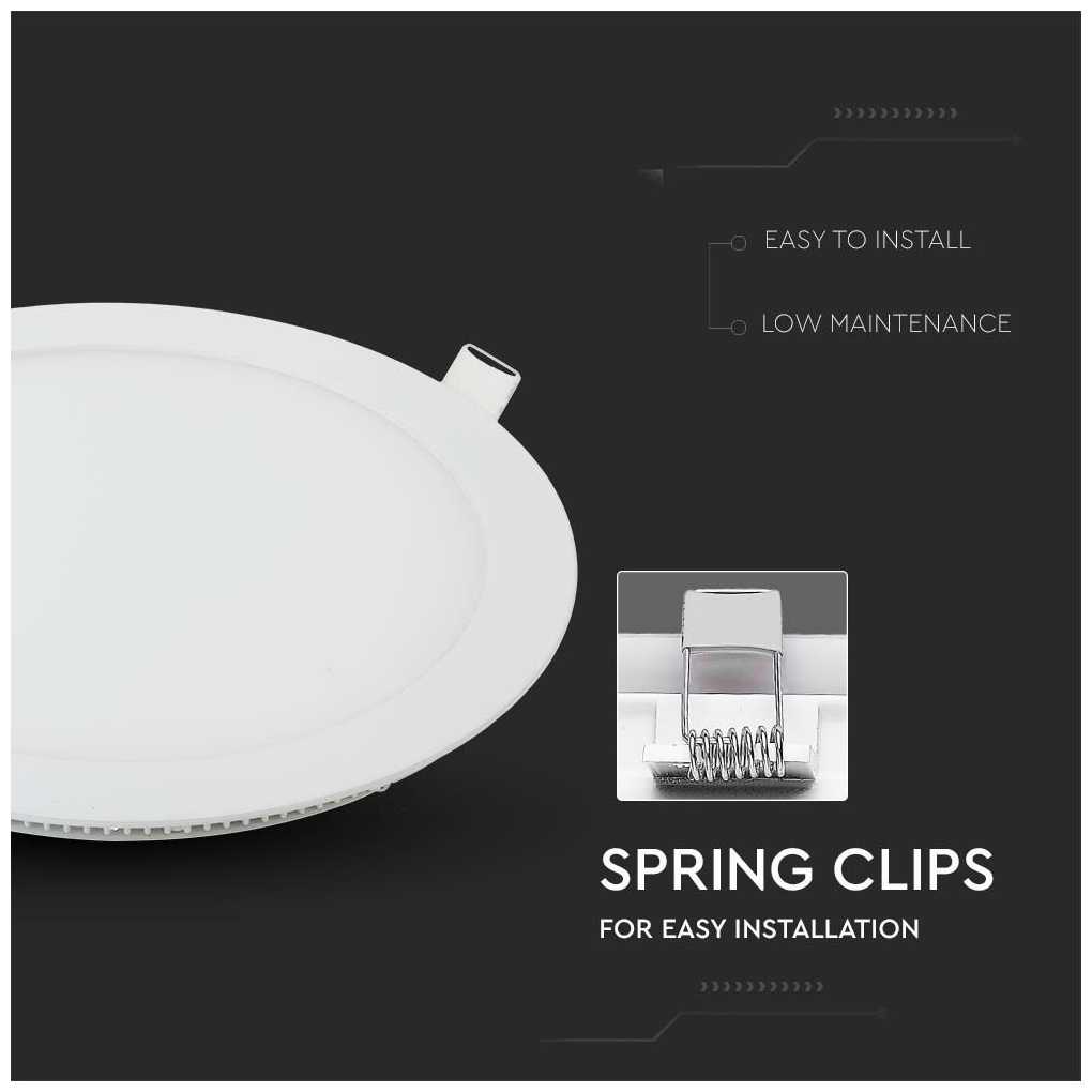 V-TAC LED mini panel χωνευτό 24W 2700K θερμό λευκό στρογγυλό SKU: 214872