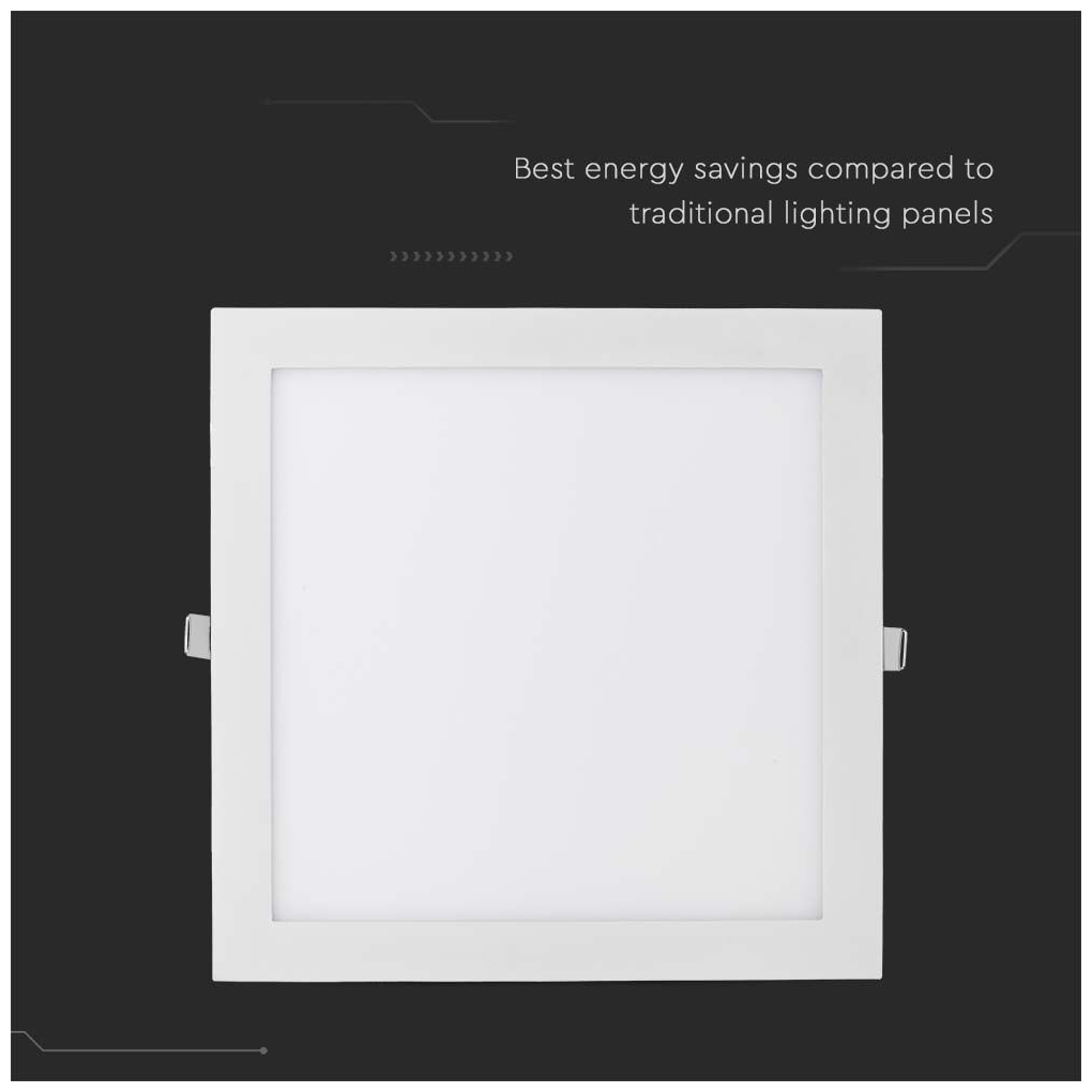 V-TAC LED mini panel χωνευτό 24W 2700K θερμό λευκό τετράγωνο SKU: 214887