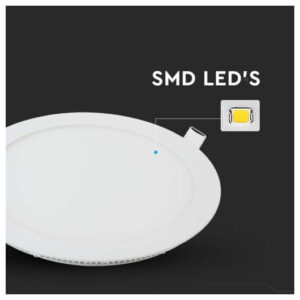 V-TAC LED mini panel χωνευτό 24W 4000K φυσικό λευκό στρογγυλό SKU: 214873
