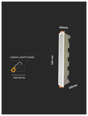 V-TAC LED PANEL ΧΩΝΕΥΤΟ ΓΡΑΜΜΙΚΟ ΙΣΙΟ 30W ΘΕΡΜΟ ΛΕΥΚΟ SKU: 6407