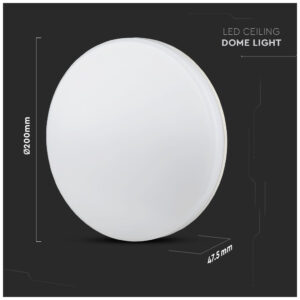 V-TAC LED πλαφονιέρα 15W Samsung chip στρογγυλή ψυχρό λευκό 6400K IP44 120lm/W 2113899