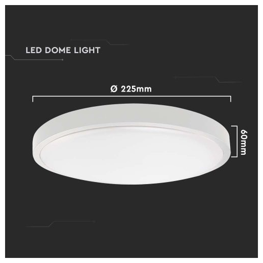 V-TAC LED πλαφονιέρα 24W SMD στρογγυλή ψυχρό λευκό 6500K IP44 με λευκό σώμα με ανιχνευτή μικροκυμάτων SKU:7664