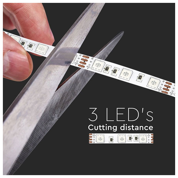 LED Ταινία V-TAC Αδιάβροχη IP65 24V 9W/m 60 smd 5050 Led/m Ψυχρό Λευκό 5Μ 2564