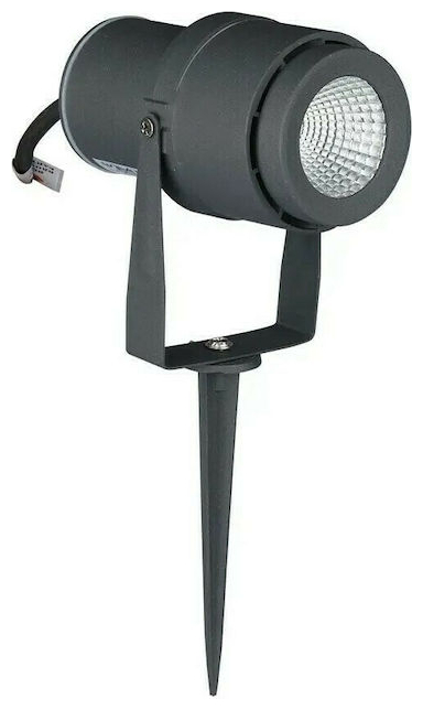 V-TAC LED αδιάβροχο φωτιστικό καρφί 12W IP65 4000K φυσικό λευκό με γκρι σώμα 217551