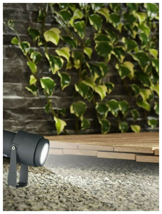 V-TAC LED αδιάβροχο φωτιστικό καρφί 12W IP65 4000K φυσικό λευκό με γκρι σώμα 217551