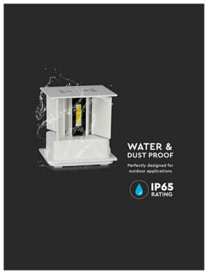 V-TAC LED επιτοίχιο φωτιστικό 11W τετράγωνο λευκό σώμα 4000K φυσικό λευκό Bridgelux chip 120lm/W 218528