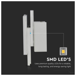 V-TAC Μοντέρνο Φωτιστικό Τοίχου με Ενσωματωμένο LED 11W 230V 1368lm 360° IP20 Άσπρο Σώμα Zεστό Λευκό 218202