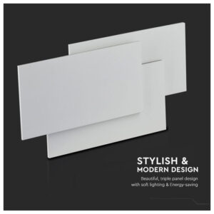 V-TAC Μοντέρνο Φωτιστικό Τοίχου με Ενσωματωμένο LED 11W 230V 1368lm 360° IP20 Άσπρο Σώμα Zεστό Λευκό 218202