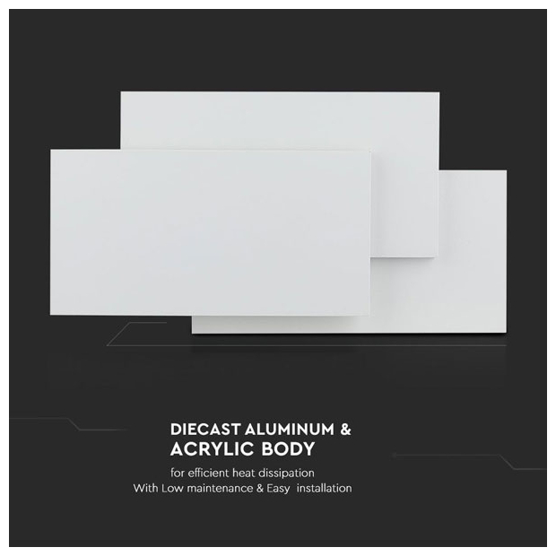 V-TAC Μοντέρνο Φωτιστικό Τοίχου με Ενσωματωμένο LED 11W 230V 1368lm 360° IP20 Άσπρο Σώμα Zεστό Λευκό 218202