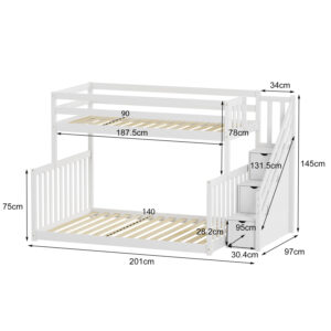 ΠΑΙΔΙΚH ΚΟΥΚΕΤΑ τ.MONTESSORI BEAMER HM711.03 ΞΥΛΟ ΠΕΥΚΟΥ ΣΕ ΛΕΥΚΟ-ΣΤΡΩΜΑΤΑ 90-140x190εκ