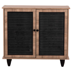 ΠΑΠΟΥΤΣΟΘΗΚΗ ΞΥΛΙΝΗ MCKENNA HM2266.02 ΣΕ ΧΡΩΜΑ SONAMA-ΜΑΥΡΟ 77x30x69Υεκ.