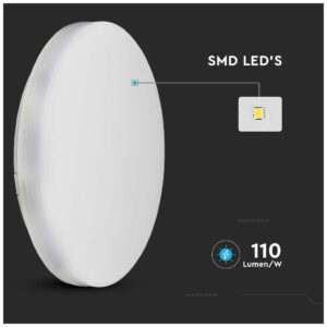 V-TAC Πλαφονιέρα Στρογγυλή LED 25W 230V 110° 2850lm IP44 Samsung Chip Ψυχρό Λευκό 2113949