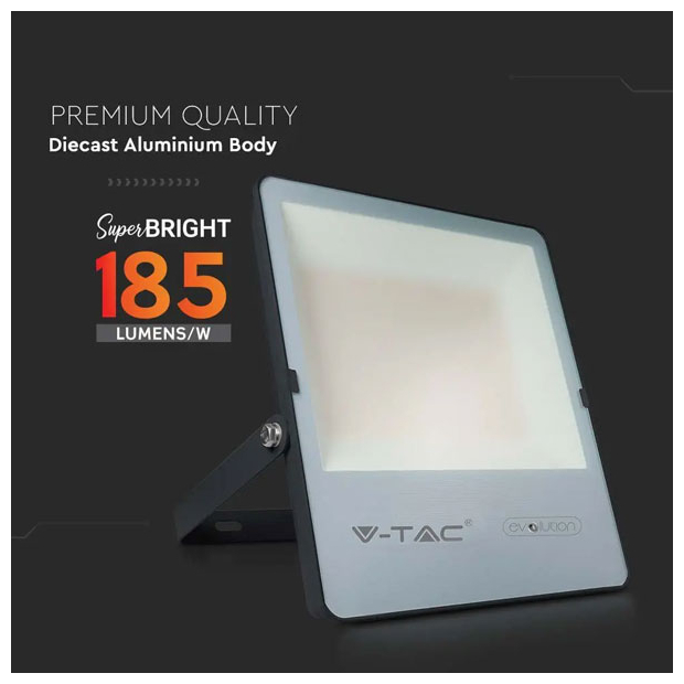 V-TAC Προβολέας LED SMD Evolution 150W 23600lm 185lm/W 100° IP65 Samsung Chip G8 High Lumen Μαύρο Σώμα Φυσικό Λευκό 20455