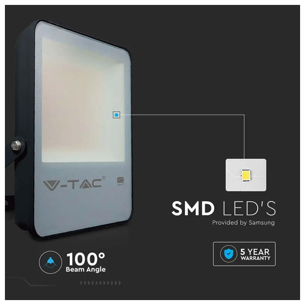 V-TAC Προβολέας LED SMD Evolution 30W 4100lm 137lm/W 100° IP65 Samsung Chip G8 High Lumen Μαύρο Σώμα Ψυχρό Λευκό 20403