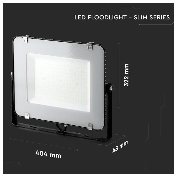 V-TAC Προβολέας LED SMD Slim 150W 100° 17300lm IP65 Samsung Chip G2 High Lumen Μαύρο Σώμα Ψυχρό Λευκό 21773