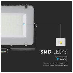 V-TAC Προβολέας LED SMD Slim 150W 100° 17300lm IP65 Samsung Chip G2 High Lumen Μαύρο Σώμα Ψυχρό Λευκό 21773