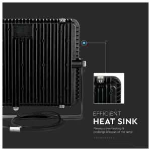 V-TAC Προβολέας LED SMD Slim 150W 100° 17300lm IP65 Samsung Chip G2 High Lumen Μαύρο Σώμα Ψυχρό Λευκό 21773