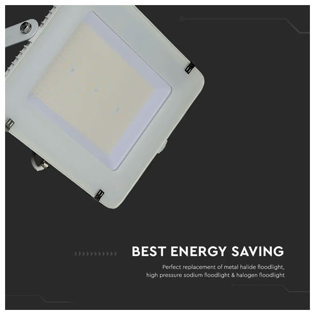 V-TAC Προβολέας LED SMD Slim 200W 100° 23000lm IP65 Samsung Chip G2 High Lumen Άσπρο Σώμα Φυσικό Λευκό 21787
