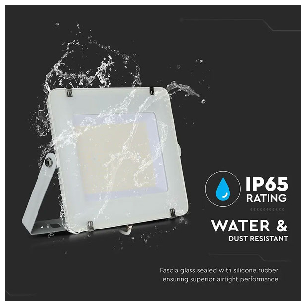 V-TAC Προβολέας LED SMD Slim 200W 100° 23000lm IP65 Samsung Chip G2 High Lumen Άσπρο Σώμα Φυσικό Λευκό 21787