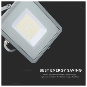 V-TAC Προβολέας LED SMD Slim 50W 100° 5750lm IP65 Samsung Chip G2 High Lumen Γκρι Σώμα Φυσικό Λευκό 21764